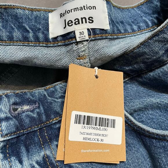 NWT - Reformation Tazz Maxi Denim Skirt - Picture 4 of 6